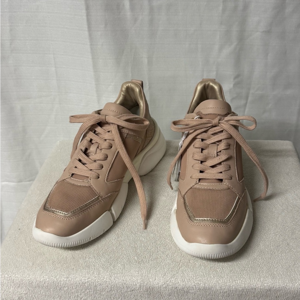 Geox Tan Sneakers with Chunky Silhouette and White Midsole